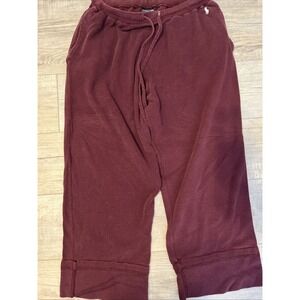 Polo Ralph Lauren Pants Mens L Maroon Waffle Knit Jogger Sleepwear Wide Leg
